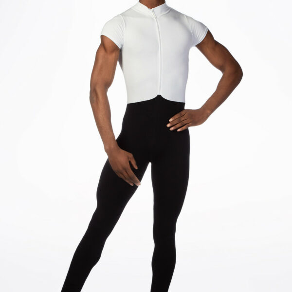 Ballet Rosa Mens Double Toned Short Sleeve Unitard